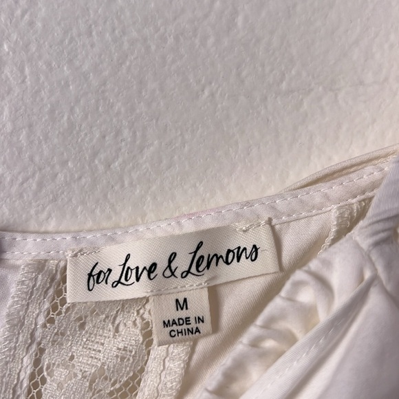 For Love and Lemons X Revolve Chantelle White Mini Lace Dress Size Medium - Picture 4 of 11